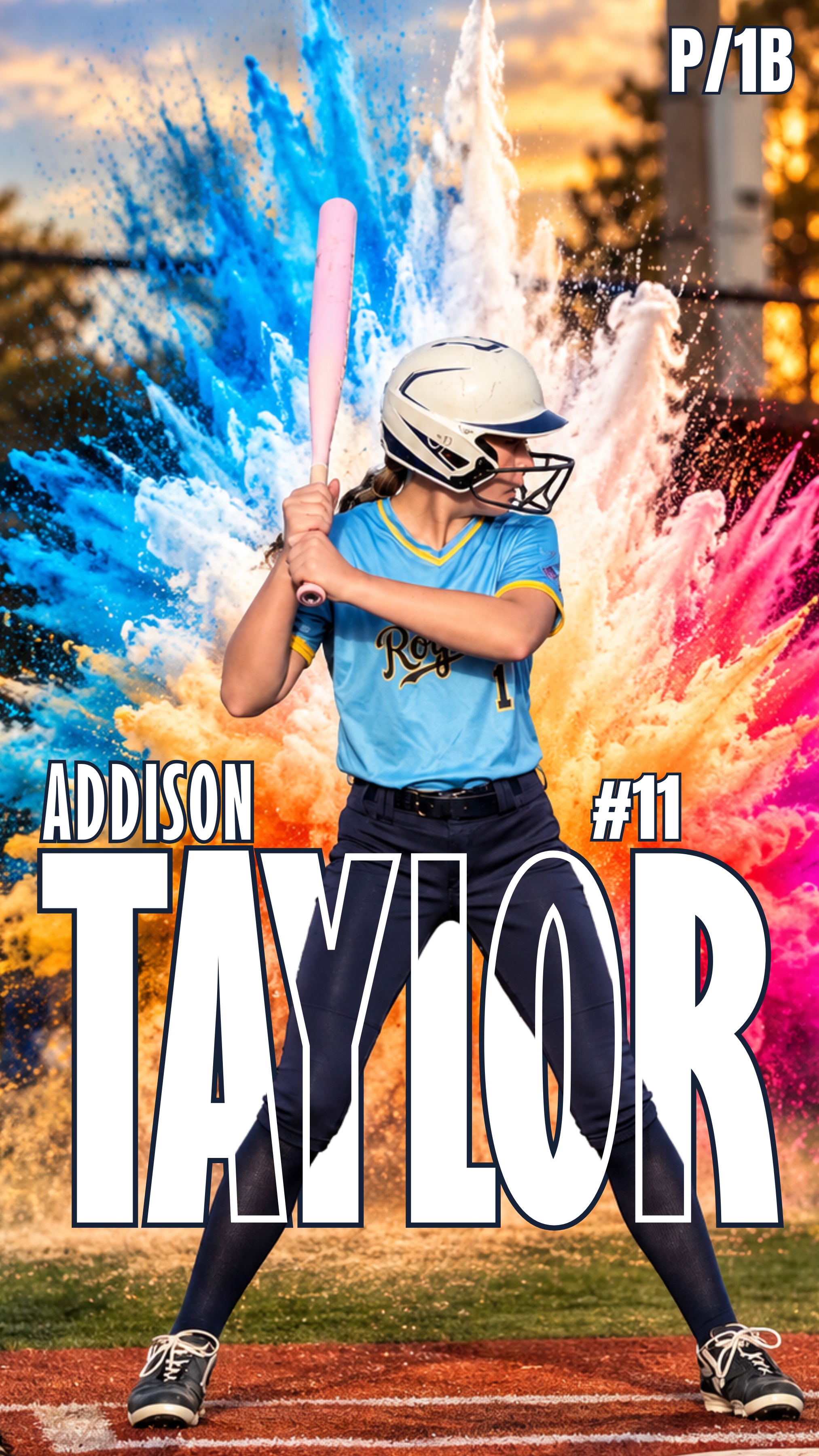 Addison’s softball Player Card artwork